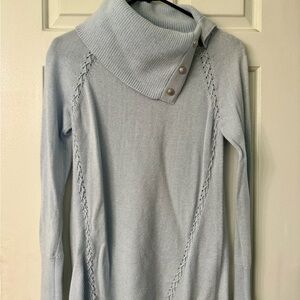 White House Black Market WHBM Cowl Neck Sparkle Sweater Light Blue XS